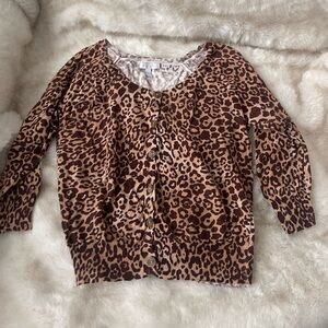 Vintage Delias Y2K Leopard Cheetah Print Cardigan Blouse Top